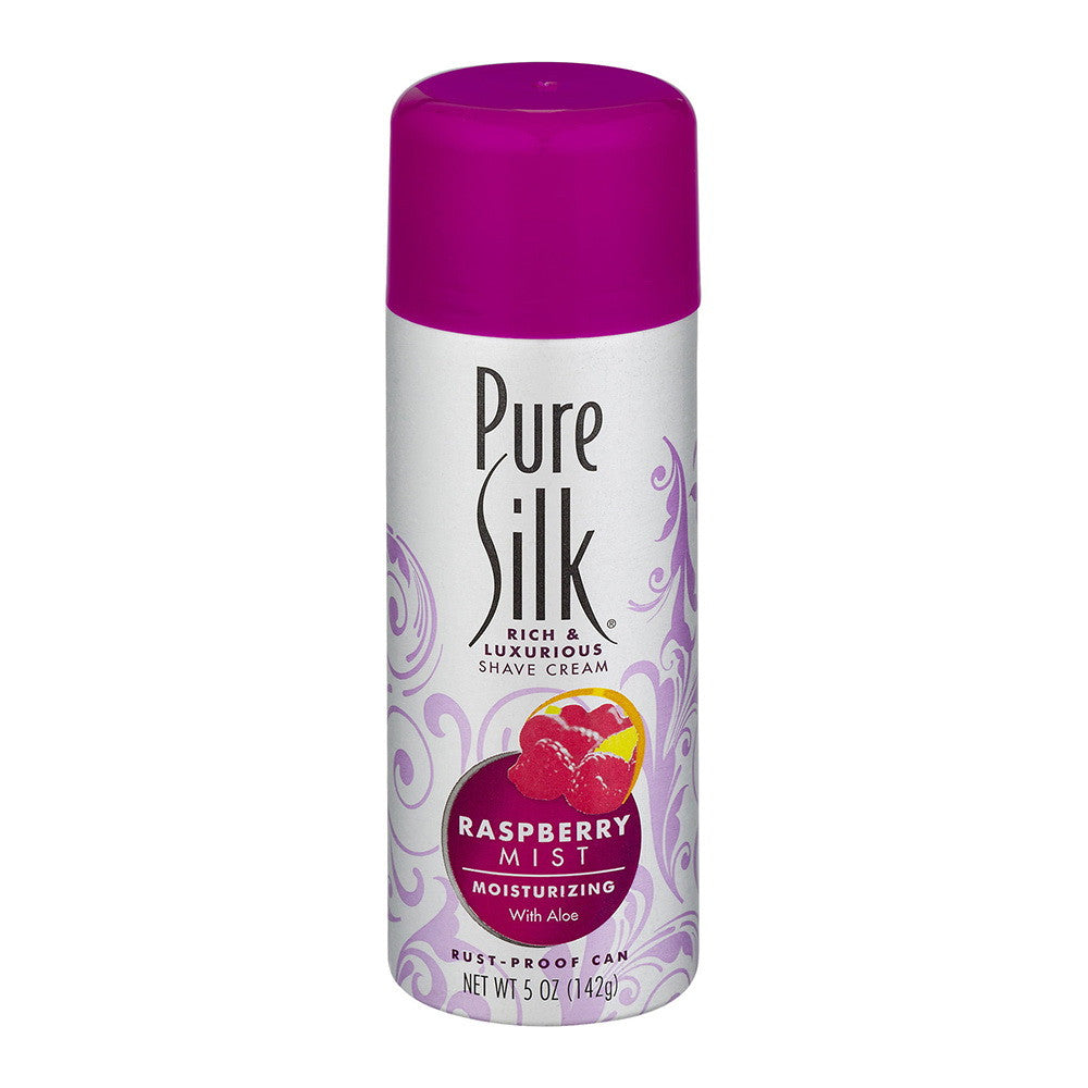 Pure Silk Spa Therapy Moisturizing Shave Cream For Women Raspberry Mist With Aloe Infusion, 5 Oz